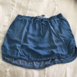 Chambray mini skirt